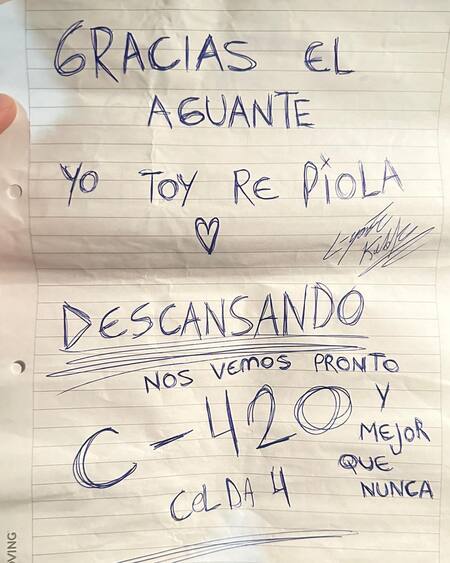 Carta de L-Gante. Foto: Instagram @lgante_keloke.