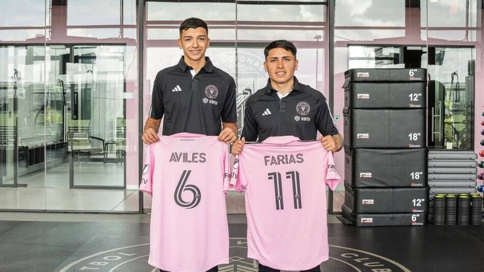 Facundo Farías y Tomás Avilés fueron presentados en Inter Miami. Foto: Inter Miami.