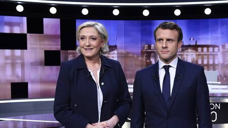Marine Le Pen y Emmanuel Macron. Foto: Reuters.