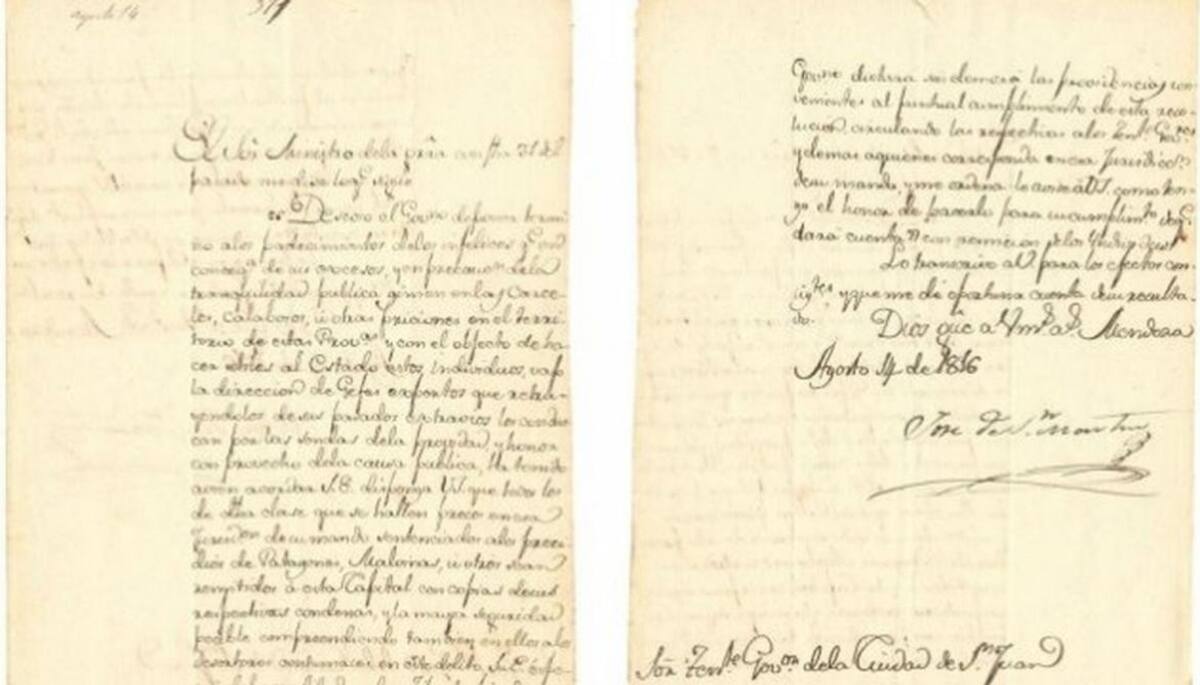 Carta de San Martín que tenía Cristina Kichner