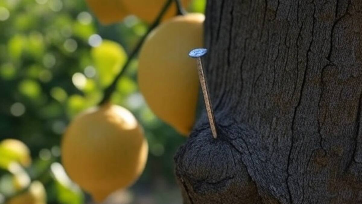 Un clavo en un limonero: para qué sirve y cuál es el efecto que produce en el árbol