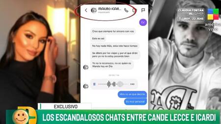 Cande Lecce mostró su chat con Icardi. Foto: captura América TV.