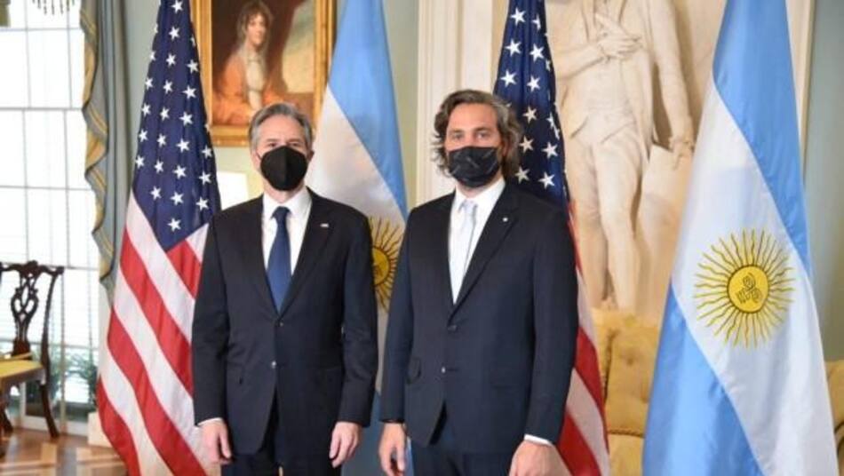 Antony Blinken y Santiago Cafiero