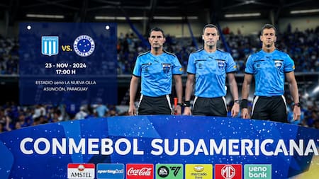 Los árbitros para Racing-Cruzeiro, por la final de la Sudamericana. Foto: Conmebol