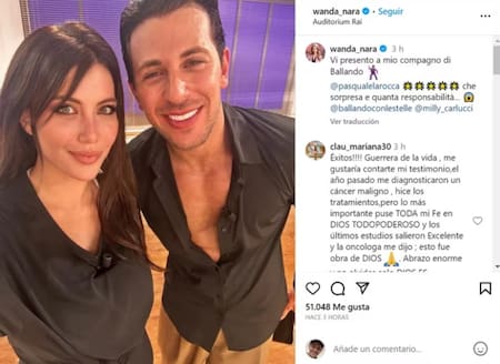 Presentación de Wanda Nara de su bailarín para el Ballando con le stelle. Foto: @wanda_nara