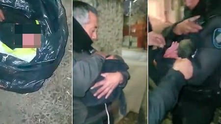 Bebé abandonado en Flores, captura video
