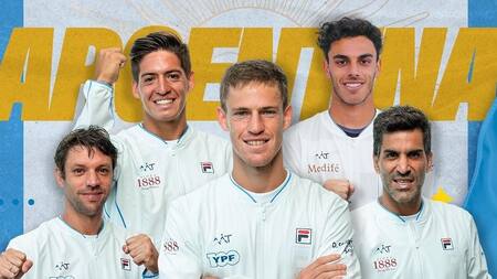 Selección argentina para la Copa Davis 2022. Foto: @AATenis.