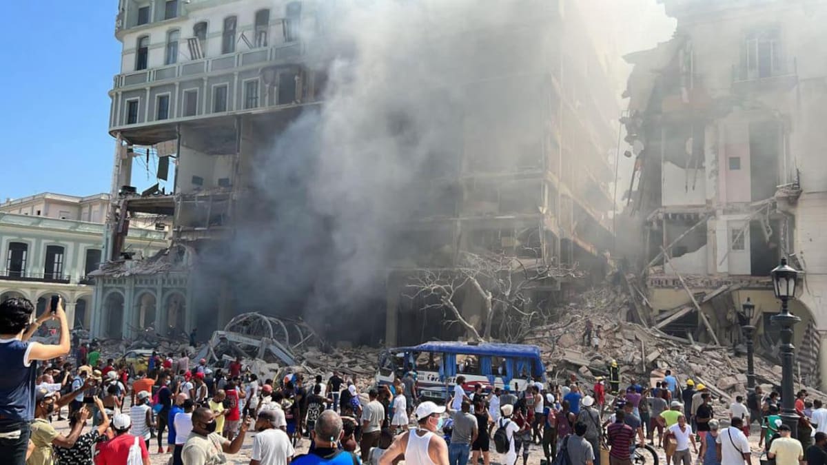 Explosión en el hotel Saratoga de La Habana. Foto: NA.