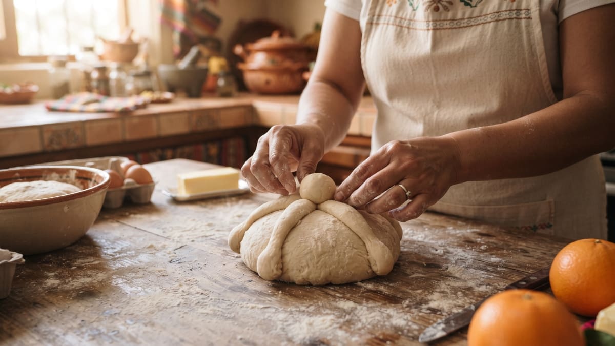 Amasado de pan de muerto en 2026, receta.