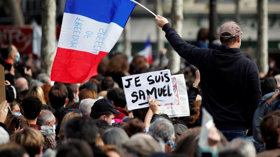 Caricatura de Mahoma, crimen del profesor Samuel Paty en Francia, terrorismo, Islam, REUTERS