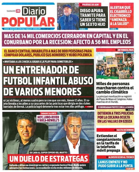 Tapas de Diarios - Popular - Sábado 28-9-19