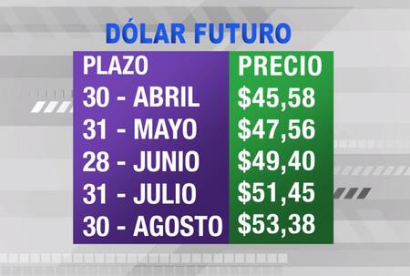 Dólar futuro, cotizaciones abril agosto 2019, economía argentina, CANAL 26