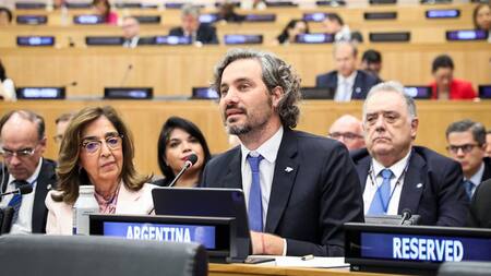 El canciller Santiago Cafiero en la ONU. Foto: Twitter @SantiagoCafiero