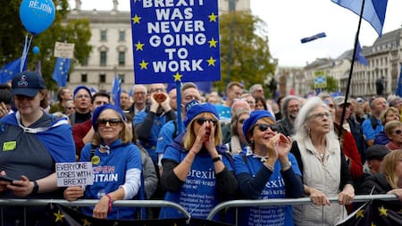 Las protestas en Londres; Brexit. Foto: Reuters.