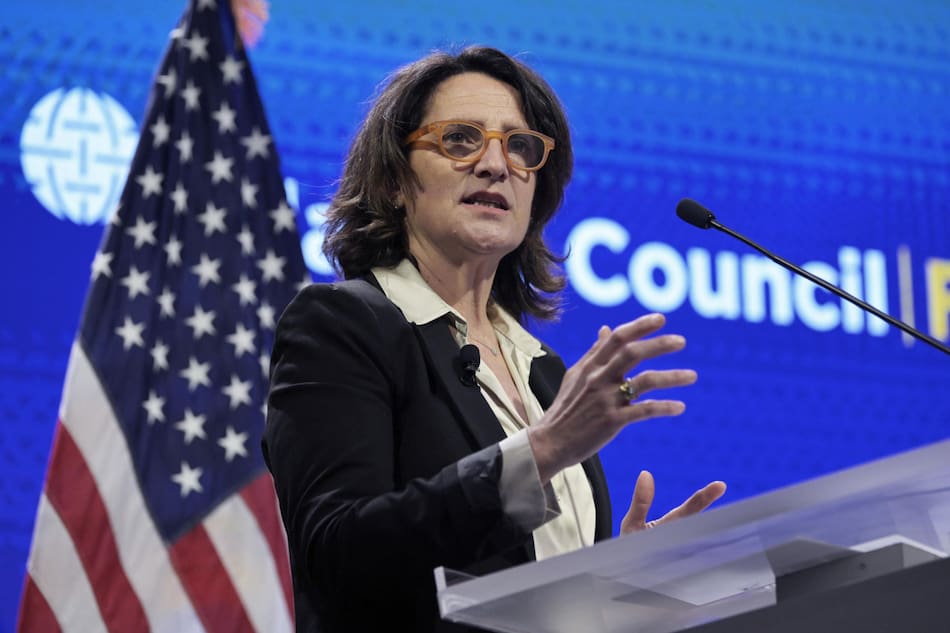 Teresa Ribera, vicepresidenta primera y comisaria de Competencia de la Comisión Europea. Foto: EFE/Lenin Nolly