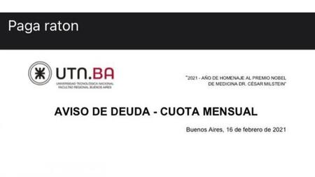 Mail de la UTN a sus alumnos