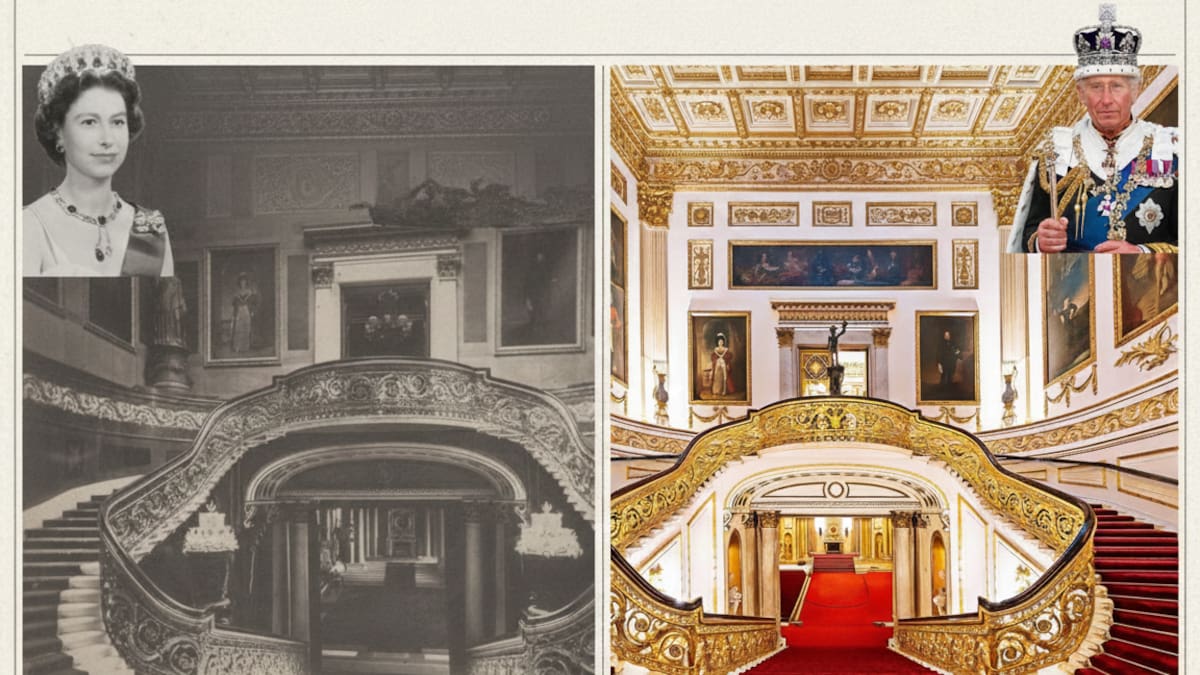El Palacio de Buckingham, antes y después.