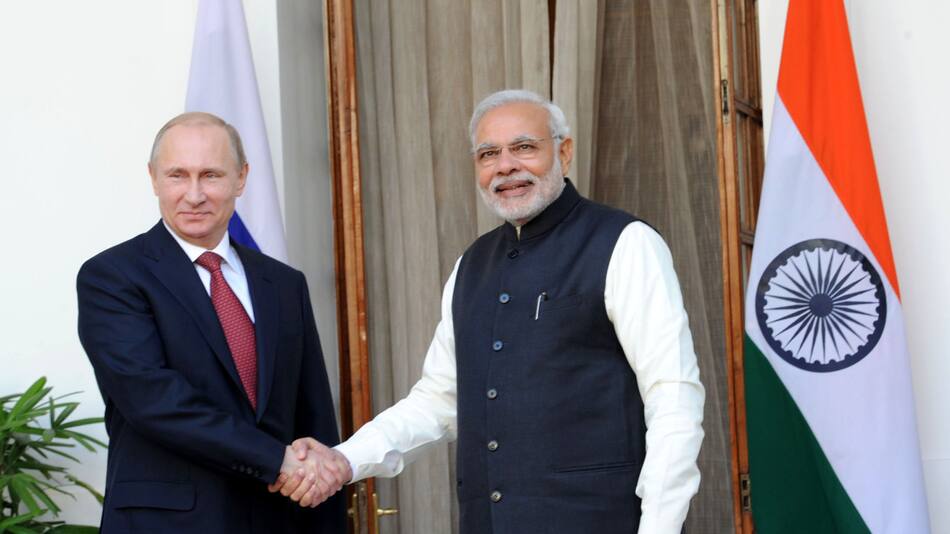 Vladimir Putin y Narendra Modi.