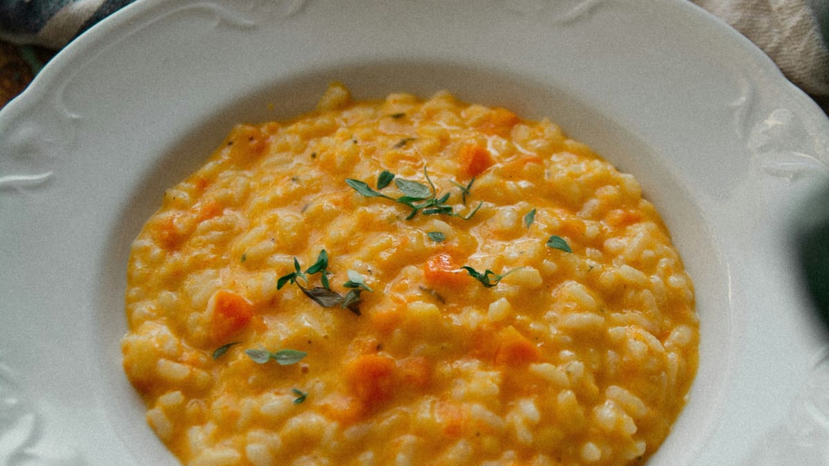 Un paso clave marca la diferencia entre un buen risotto de calabaza y uno excepcional