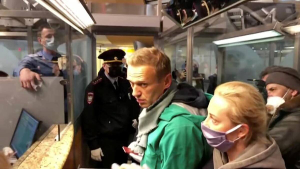 Alex Navalny, principal opositor de Putin regresó a Rusia cinco meses después de ser envenenado y fue arrestado, REUTERS