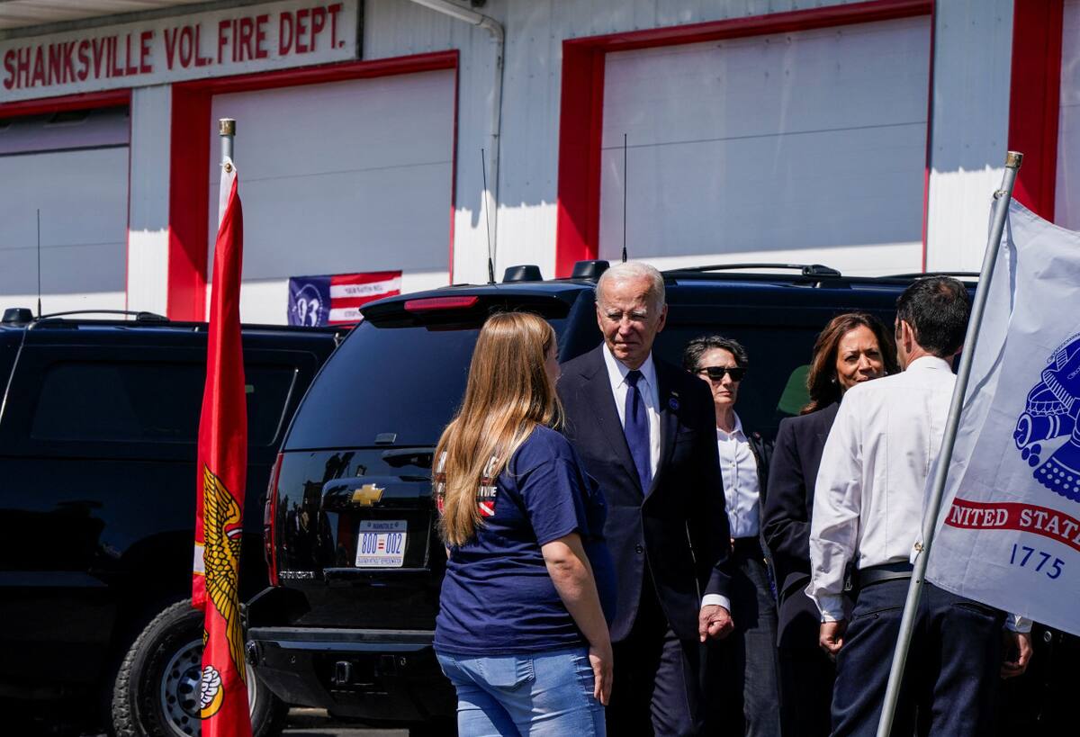 Joe Biden y Kamala Harris en acto por los 23 años de los atentados del 11-S en Shanksville. Foto: REUTERS.