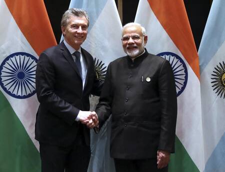 Cumbre del BRICS, Mauricio Macri y primer ministro de la India Narendra Modi, NA