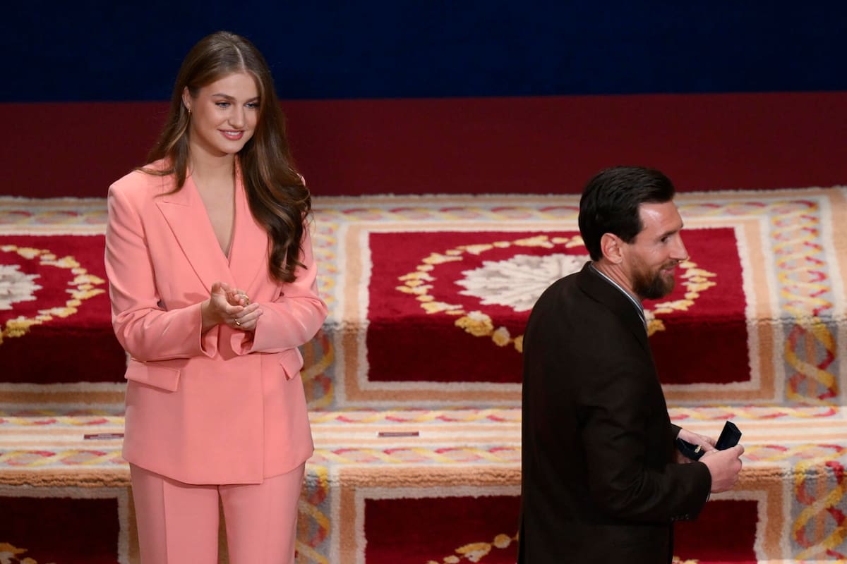 Lionel Messi con la Princesa de Asturias.