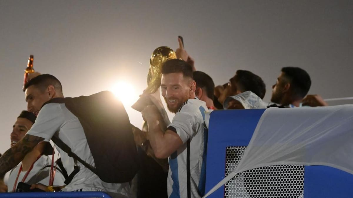 Messi, festejo de la Selección, Mundial Qatar 2022, NA