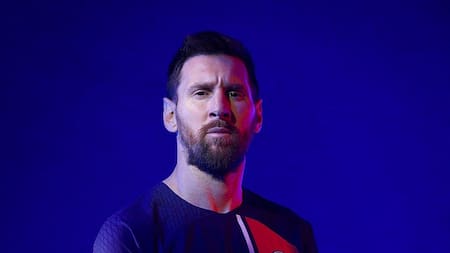 Lionel Messi en la presentación de la camiseta del PSG. Foto: NA.