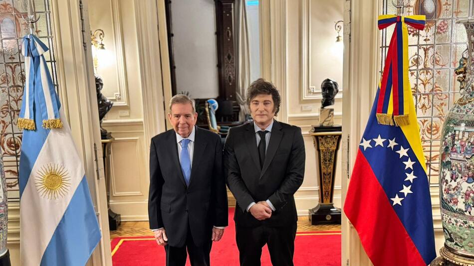 Javier Milei y Edmundo González Urrutia. Foto: X ConVzlaComando.