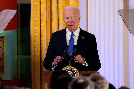Joe Biden en Jánuca en la Casa Blanca. Foto: Reuters.