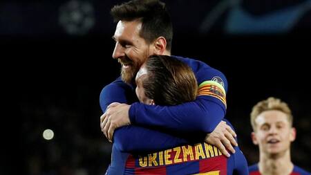 Festejo de Messi para el Barcelona ante el Borussia Dortmund, REUTERS