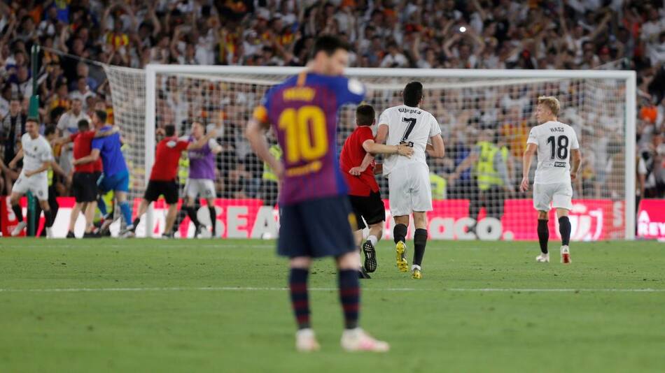 Derrota del Barcelona de Messi ante el Valencia en la final de la Copa del Rey (Reuters)