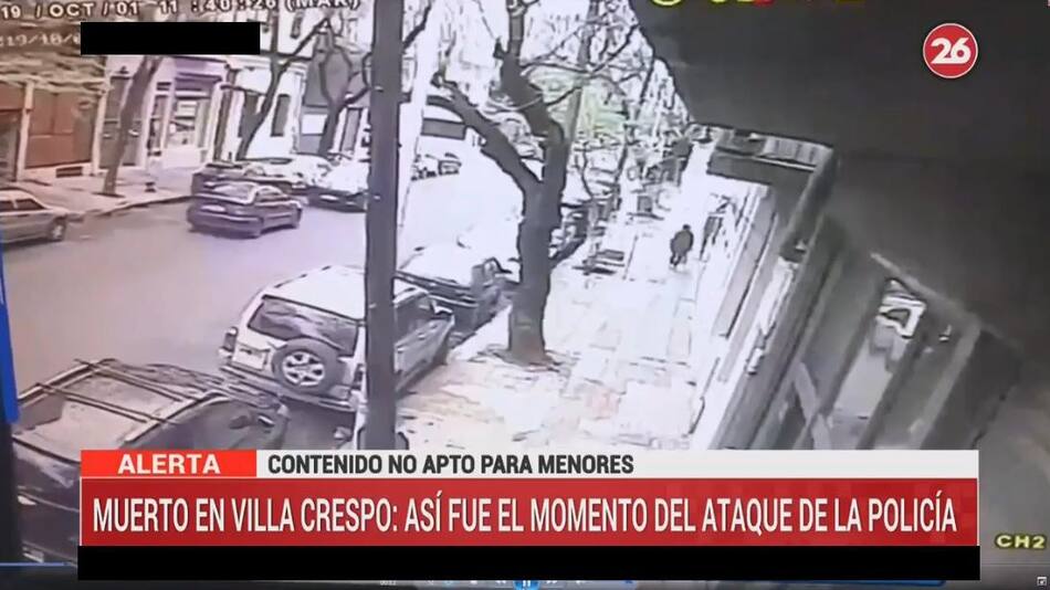 Villa Crespo, tiroteo con hombre con cuchillo, Canal 26