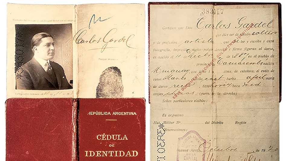 Documento argentino de Gardel