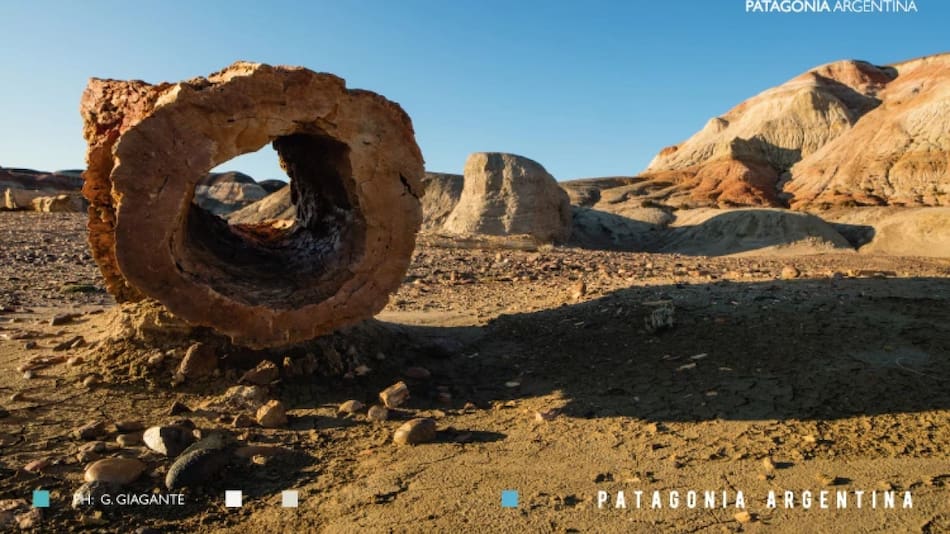 Una imagen del Bosque Petrificado Sarmiento. Foto: chubutpatagonia.gob.ar