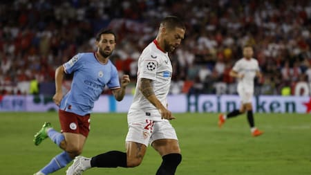 Papu Gómez, Manchester City vs Sevilla, Champions League. Foto: REUTERS