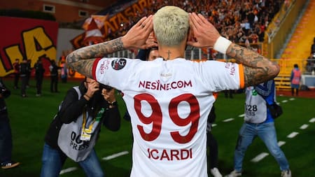 Festejo de Mauro Icardi en el Galatasaray. Foto: @GalatasaraySK.