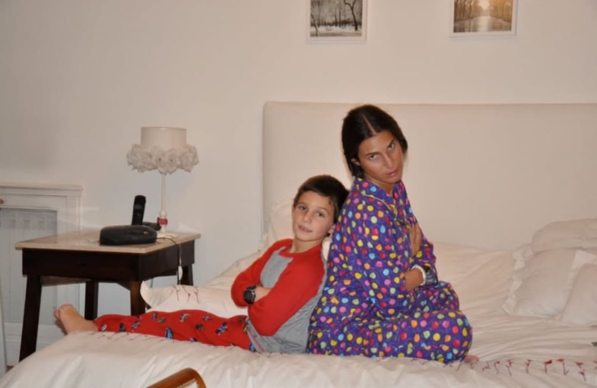 Valentín Yankelevich de niño y Romina Yan.