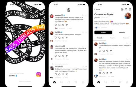 Así es la interfaz de Threads, similar a la de Twitter.