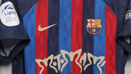 Barcelona lucirá el "Motomami" en la camiseta. Foto: captura.