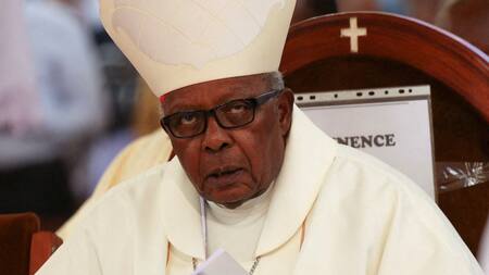 El cardenal de Kenia que no participa del cónclave, John Njue. Foto: Reuters/Monicah Mwangi.