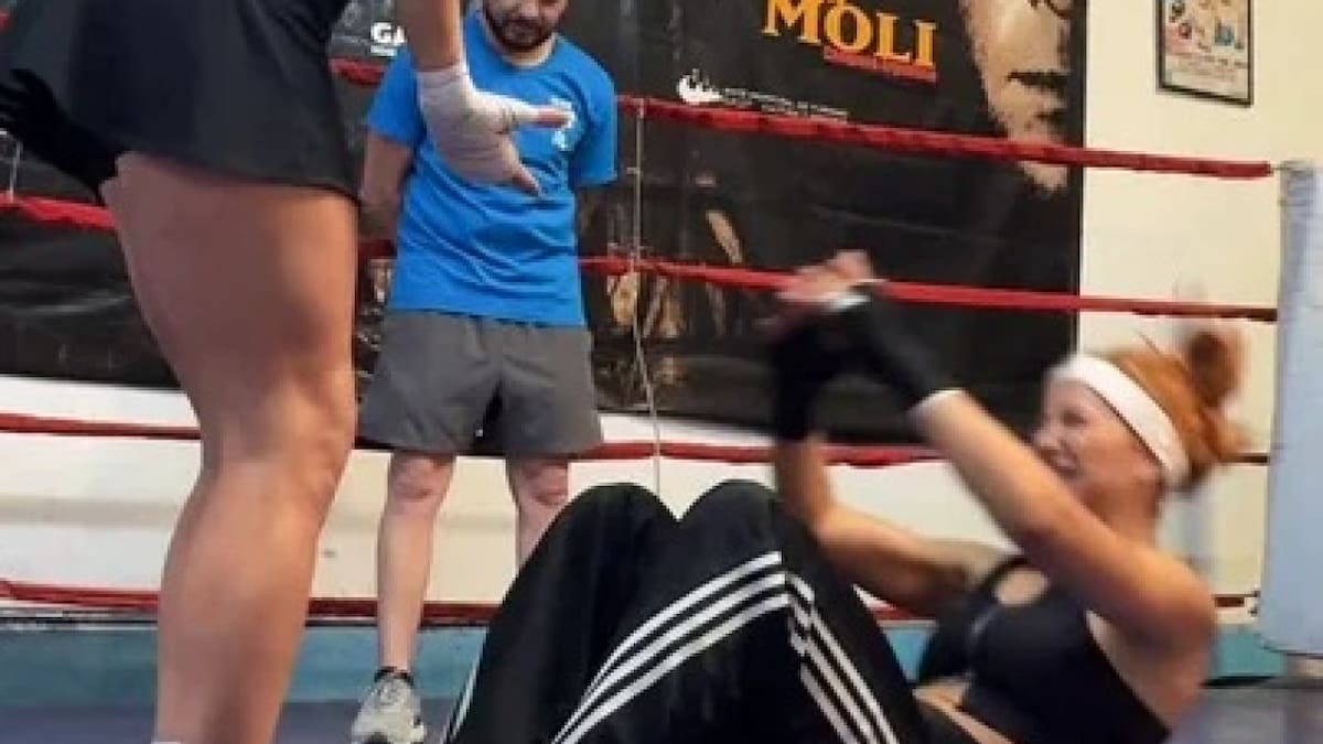 Mica Viciconte entrenó a Flor Vigna de cara al Parense de Manos II. Foto: Captura de video.