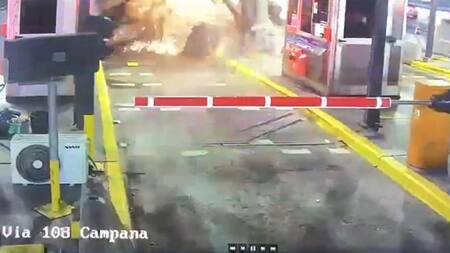 Choque en peaje, Panamericana, foto captura de video