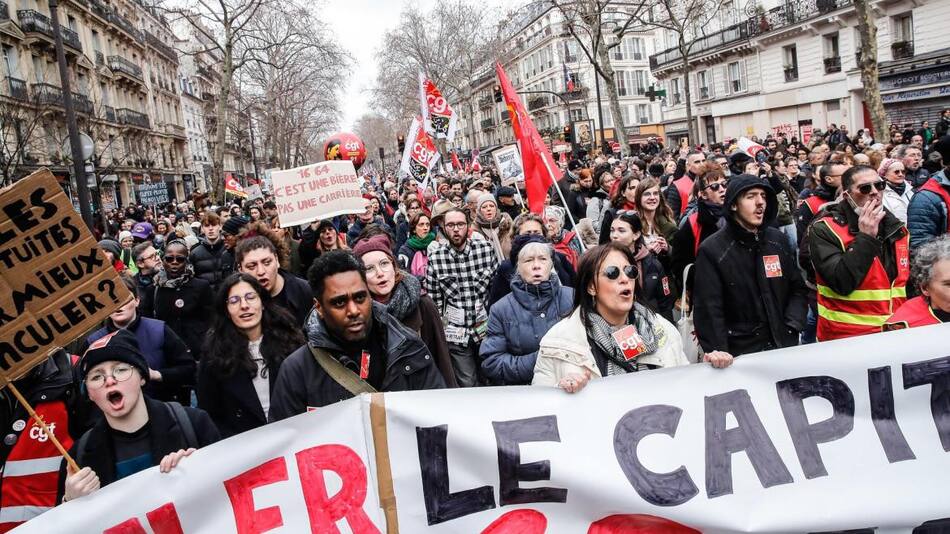 Protestas en Francia. Foto: EFE.