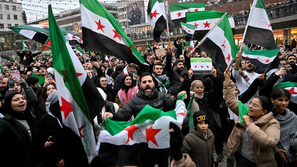 Festejo por la caída de Bashar Al Assad. Foto: Reuters.