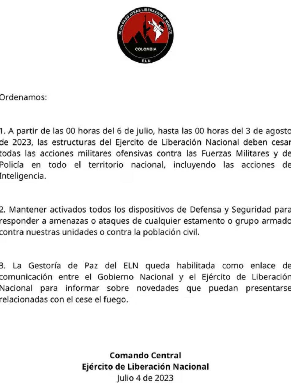 Comunicado del Comando Central del ELN