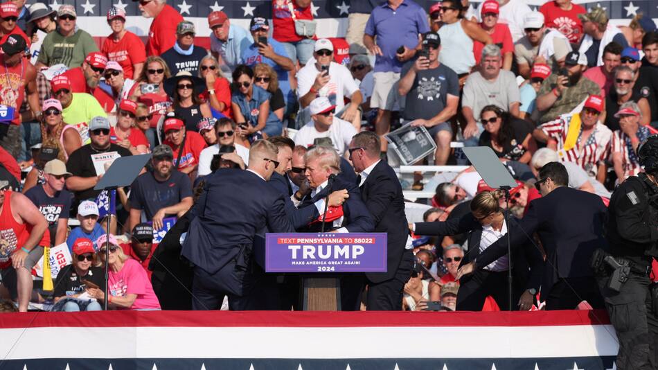 Atentado en el acto de Donald Trump. Foto: Reuters