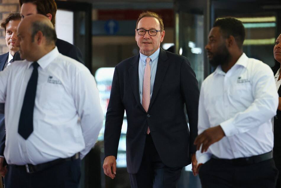 El actor Kevin Spacey en el Tribunal de la Corona de Southwark. Fuente: Reuters.