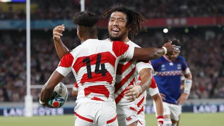 Mundial de Rugby 2019, Festejo de Japón ante Rusia, REUTERS